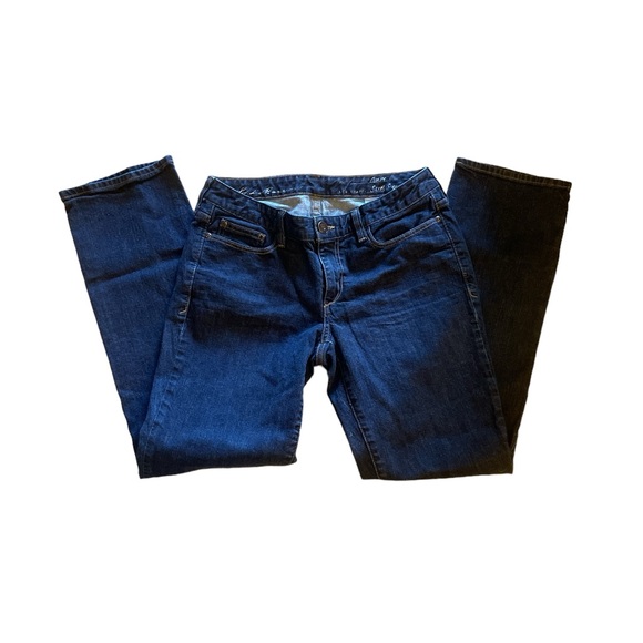 Eddie Bauer Sz:8 Curvey Slim Straight Blue Jeans - Picture 3 of 13